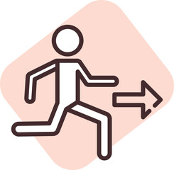 Warning sign entrance, illustration, vector on white background.