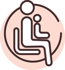 Sit children on lap airplane, illustration, vector on white background.