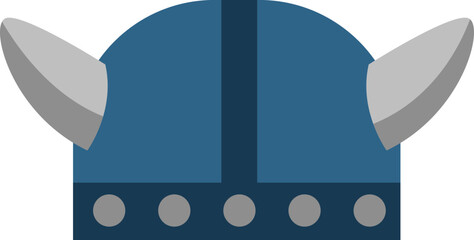 Viking medieval helmet, illustration, vector on white background.