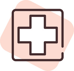 Warning sign hospital, illustration, vector on white background.