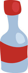 Bottle of red wine, illustration, vector on white background.