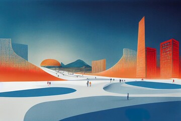 BEIJING, CHINA, JANUARY 1, 2022 Background for winter olympic game in Beijing 2022. Blue background. High quality illustration - obrazy, fototapety, plakaty