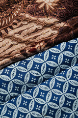 Two Indonesian batik cloth motifs. Batik is recognized by UNESCO as a cultural heritage from...