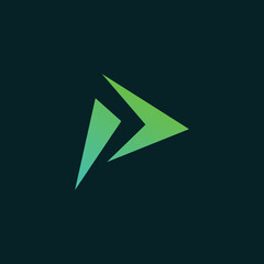 Minimalist letter P logo design. Abstract logo design letter P