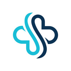 Medical logo abstract. Health logo design include letter S