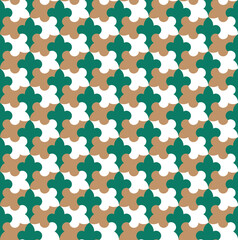 Seamless arabic geometric ornament in brown,green and white color.