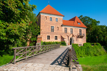 Oporowski Castle build in the Gothic style in the years 1434 - 1449. Oporow, Lodz Voivodeship, Poland