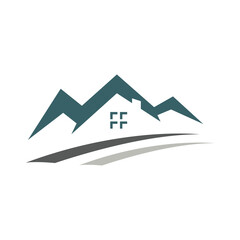 Real estate logo with mountain design