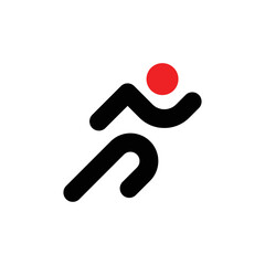 People run logo design. Running person logo. Sports logo