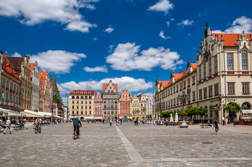 Obraz premium Market square in Wrocław, Lower Silesian Voivodeship, Poland 