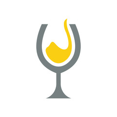 Wine glass design logo. Abstract logo design