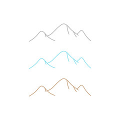 Colored Mountains Logo Isolated on White