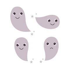 Cute little Cartoon Ghosts for Halloween. Halloween 2022 edition