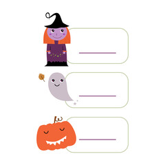 Halloween Blank Text Labels Set isolated On White