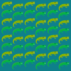 Green Vector Crocodiles Background, Pattern, Texture