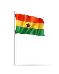 Ghanaian Flag flag isolated on white