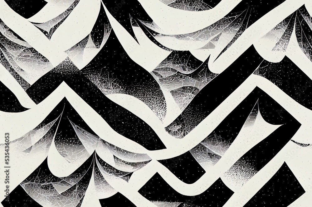 Poster scattered geometric line shapes. abstract background design. seamless black and white pattern.. high