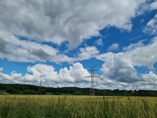 clouds over the field