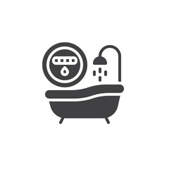 Shower flow meter vector icon