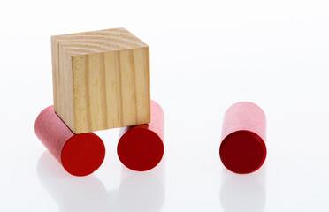 Wooden blocks on white background