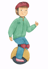 boy with electric unicycle © Марина Константинова