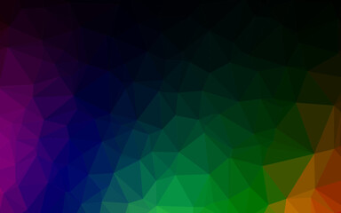 Dark Multicolor, Rainbow vector polygon abstract backdrop.