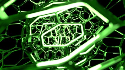 VJ メタリック ワイヤーフレーム 多面体 緑 [別Verあり]