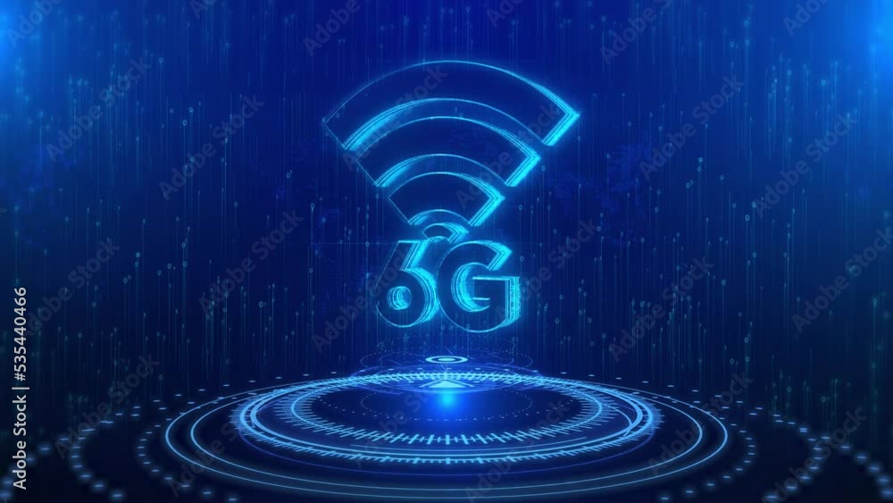 Poster 6g text cyberspace future digital technology hologram loop concept. digital hologram and internet of