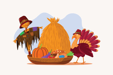 Happy Thanksgiving Day Turkey Illustration