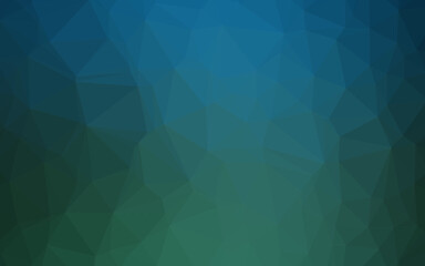 Dark Blue, Green vector abstract polygonal cover.