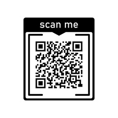 Scan me icon with Qr code for smartphone isolated on transparent background. Qr code for payment, advertising, mobile app vector illustration.