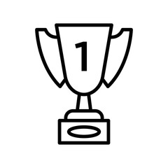 trophy icon vector design template in white background