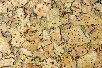 close up texture of cork material tiles for walls