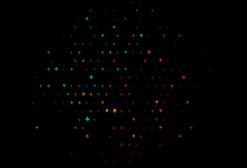 Dark black vector cover with symbols of gamble.