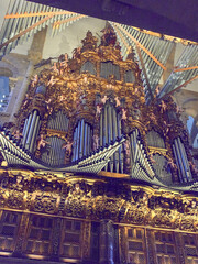 Organ music inside a church