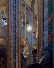 hanging botafumeiro inside a church