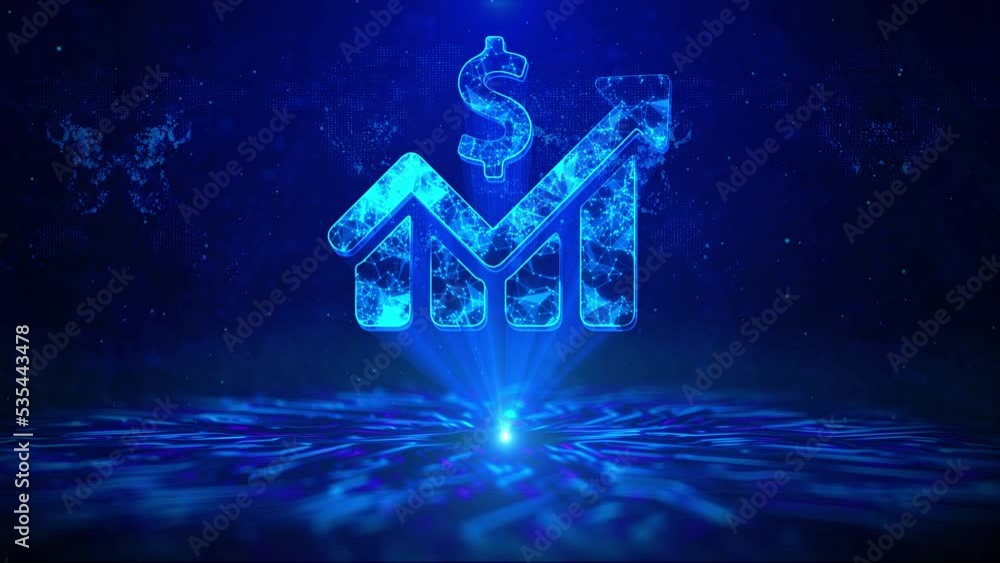 Poster financial graph text with hud rotation digital technology interface sci fi hologram cyberspace. succ