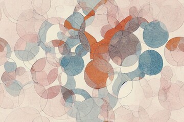 Abstract seamless pattern with circles textures. doodle print in pastel colors on white background.. High quality illustration