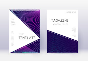 Triangle cover design template set. Neon abstract