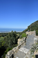 View of the panorama from the archaeological park of Cuma near Naples, Italy.