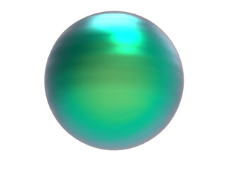 Green metal sphere.