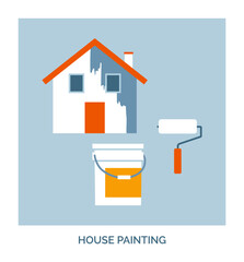 House painting service concept icon © elenabsl