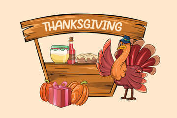 Thanksgiving Day Turkey Vector Illustration