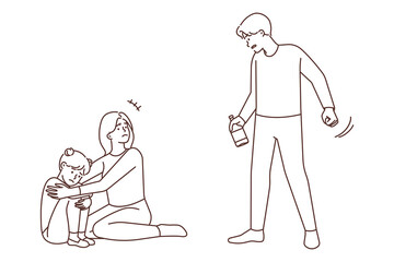 Tired man suffer from backache working on computer 