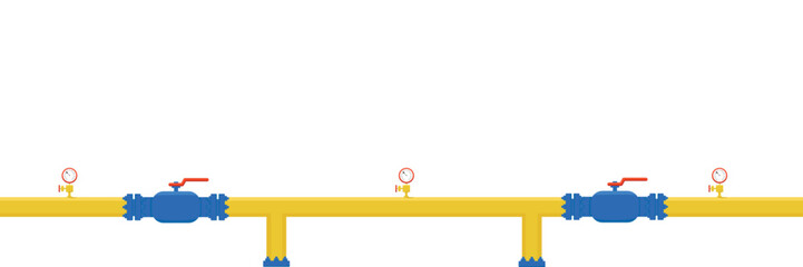 Gas pipeline construction background with text. Vector stock illustration isolated on white background for banners, posters with notification and announcement. 