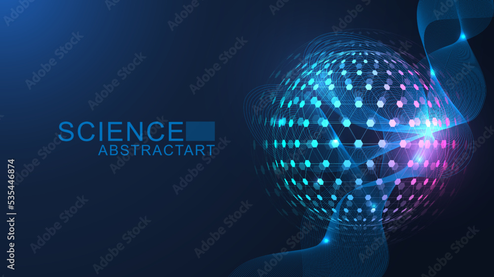 Fototapete quantum computing. quantum processing. artificial intelligence quantum computer technology concept. 