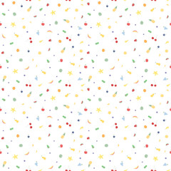 Seamless fruit pattern. doodle background with fruit icons. Fruit background