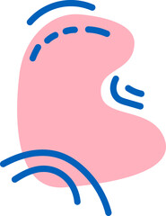 Line art. Abstract fun design with pink color. pink pastel tone.