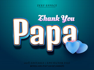 Special Happy father's day 3d editable text effect Premium Vector. Special Day