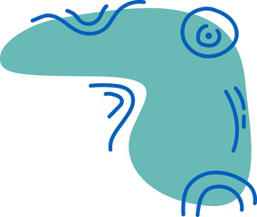 Line art. Abstract fun design with green color. green pastel tone.